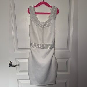 Elegant White and Silver Dress